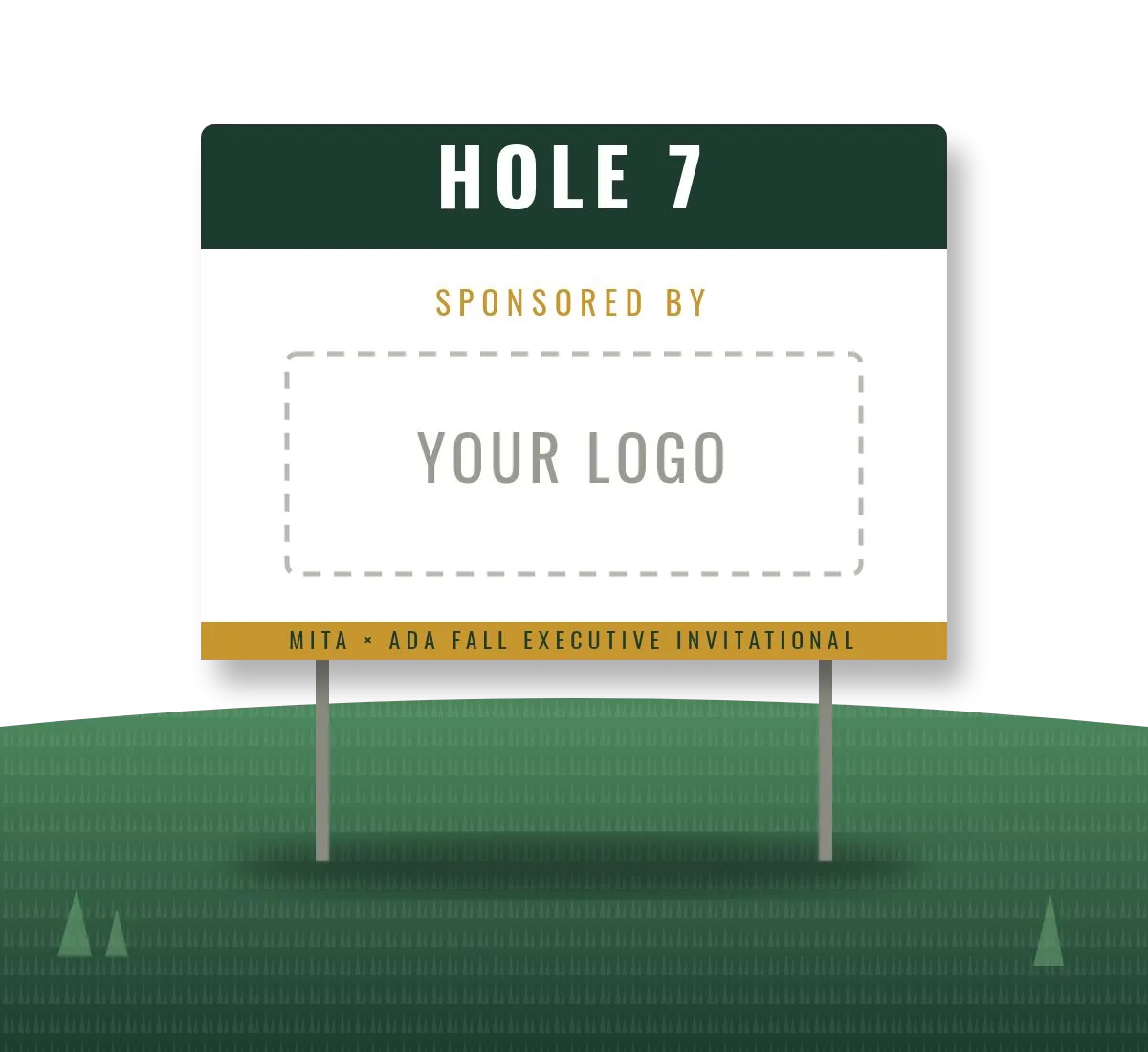 Hole sign reading Sponsored by your logo